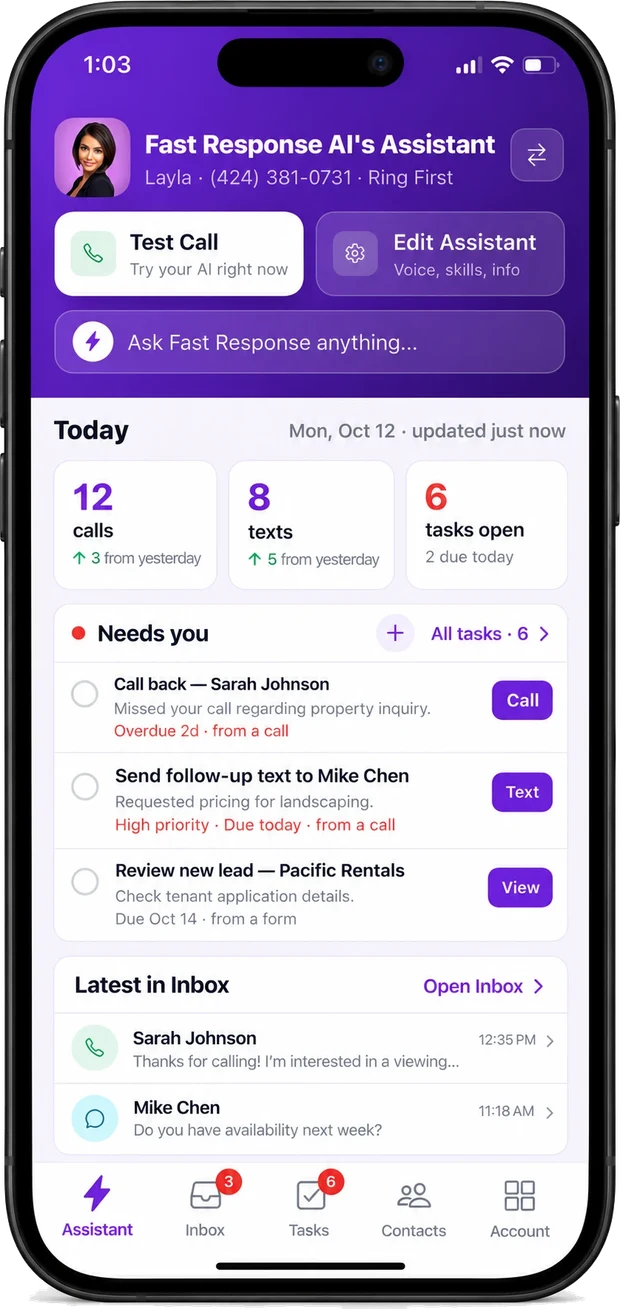 FAST RESPONSE AI mobile app